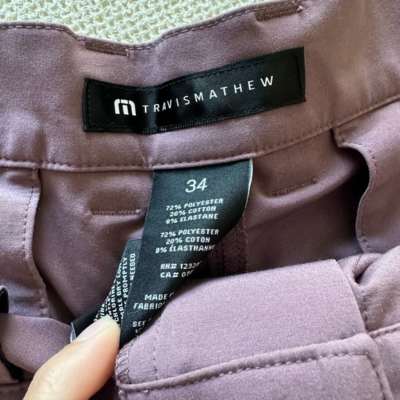 Travis Mathew Men's Plum Flat Front Shorts - Picture 5 of 6